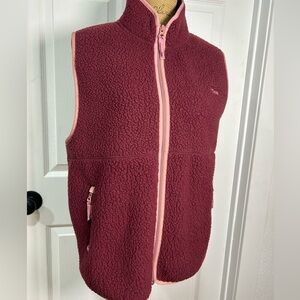 TNA Burgundy and Pink Fleece Vest